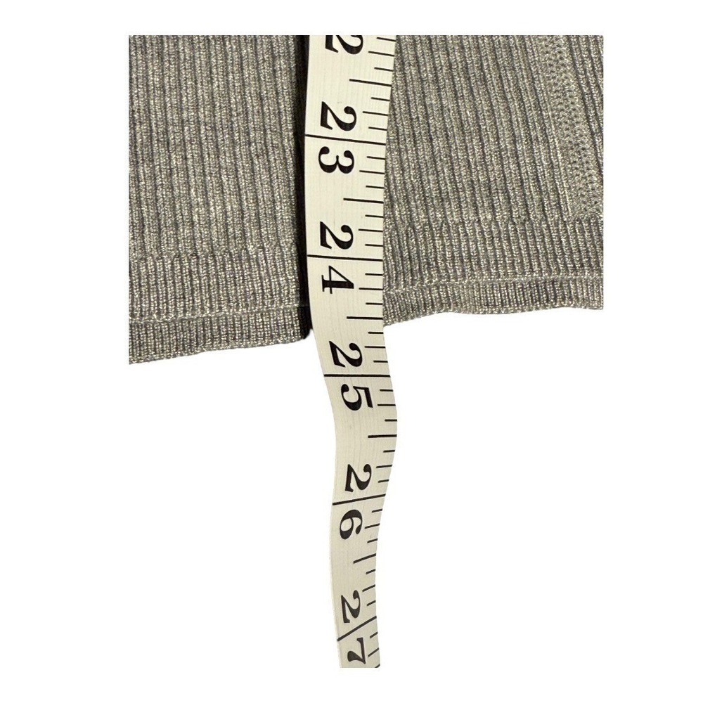 Carmen Marc Valvo Women's Ribbed Turtleneck Sweater Mist Grey Heather Medium NWT - Picture 6 of 8